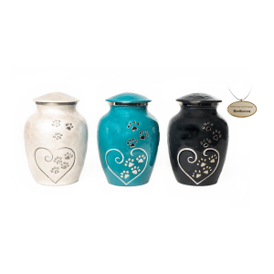 Brass Urn BU1 - Jade / Black / White (inc Cremation) (Pocket Pet)