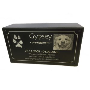 Photo & Paw Print Engraved Basic  (inc Cremation) PPB1 (Pocket Pet)